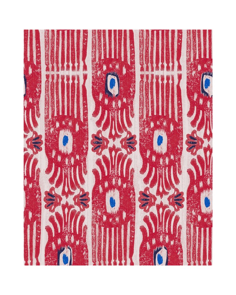 Ikat Raspberry Ripple WP20818