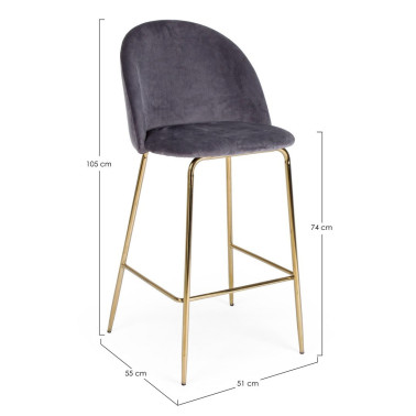 BAR STOOL CARRY VELVET...