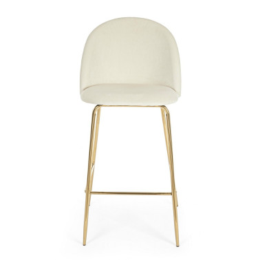TABURETE BAR CARRY TERCIOPELO BLANCO