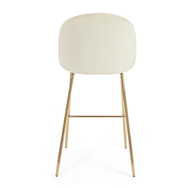 TABURETE BAR CARRY TERCIOPELO BLANCO