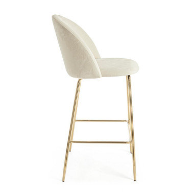 TABURETE BAR CARRY TERCIOPELO BLANCO