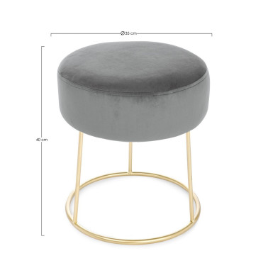 TABURETE CLARISSA GRIS D35
