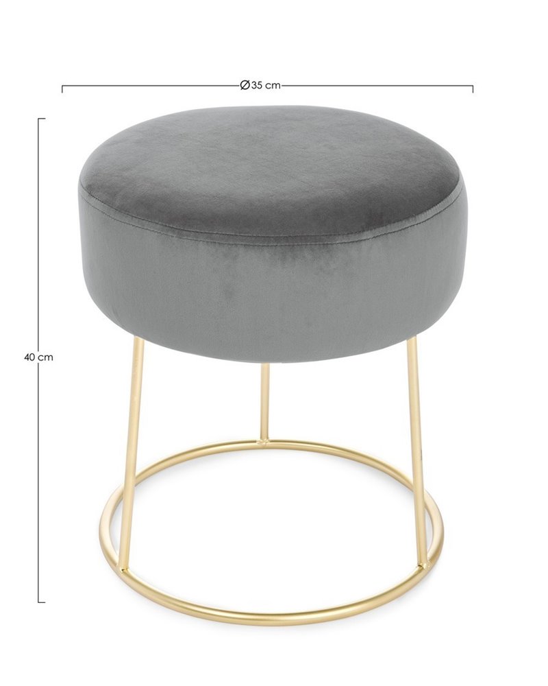 TABURETE CLARISSA GRIS D35