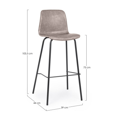 TABURETE BAR KYRA PU BEIGE...