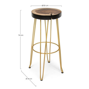 TABURETE BAR RAKEL ORO