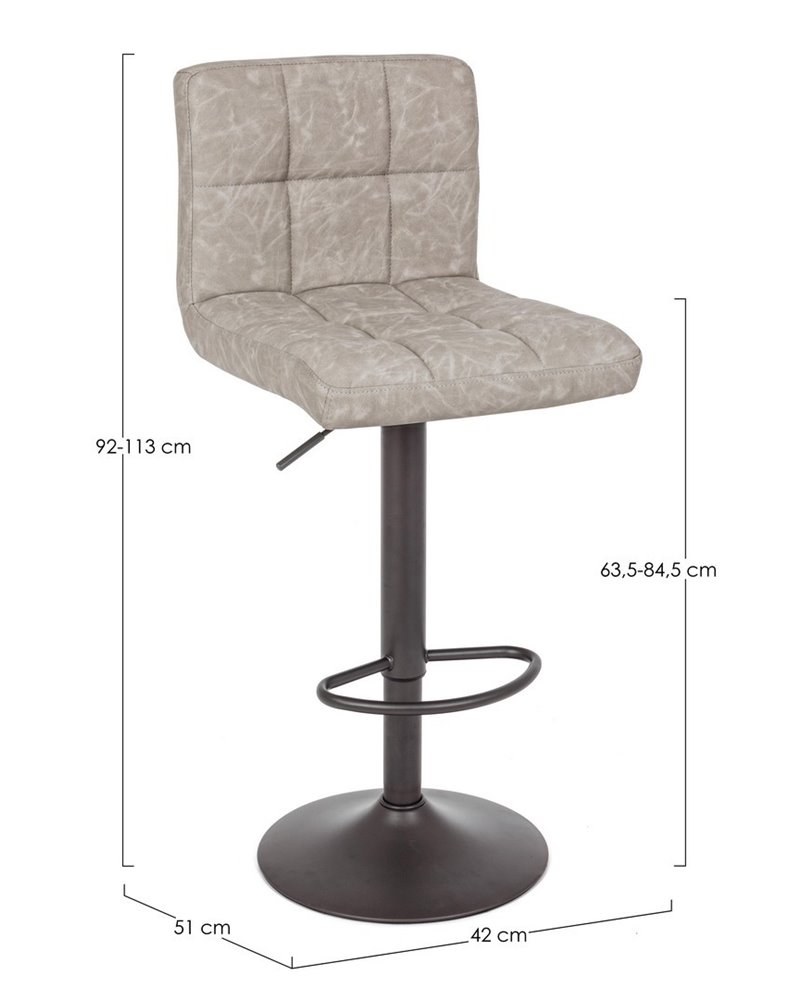 TABURETE GREYSON GRISO CLARO VINTAGE