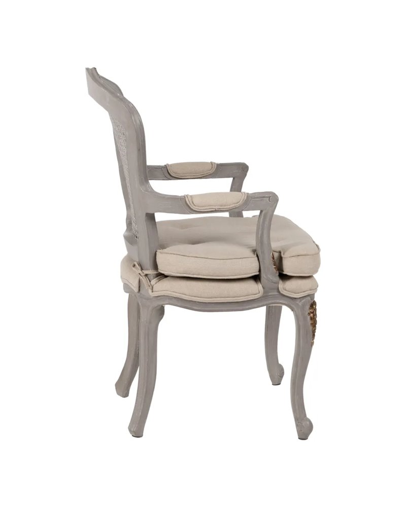 SILLÓN GRIS-BEIGE DM-MADERA SALÓN 58 X 52 X 98,50 CM REF.608023