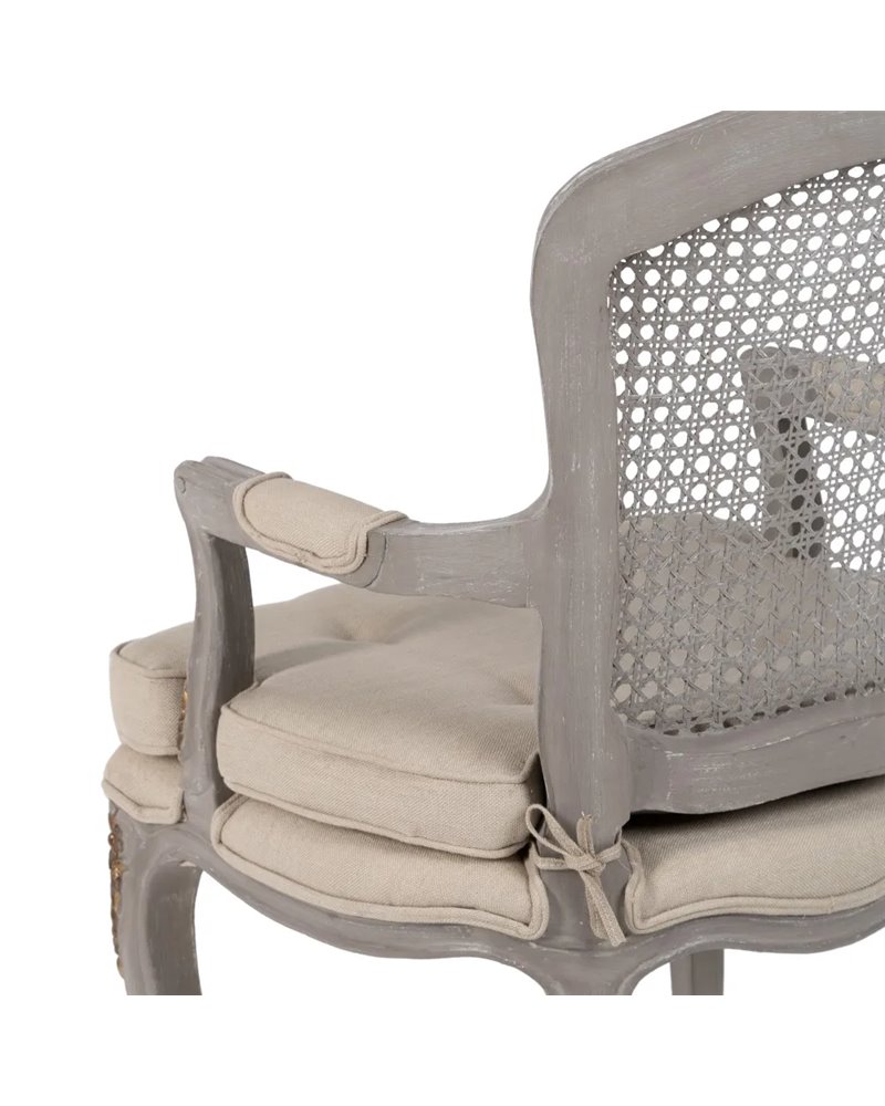 SILLÓN GRIS-BEIGE DM-MADERA SALÓN 58 X 52 X 98,50 CM REF.608023