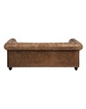 SOFÁ 3 PLAZAS MARRÓN PIEL SALÓN 206 X 85 X 74 CM REF.606276