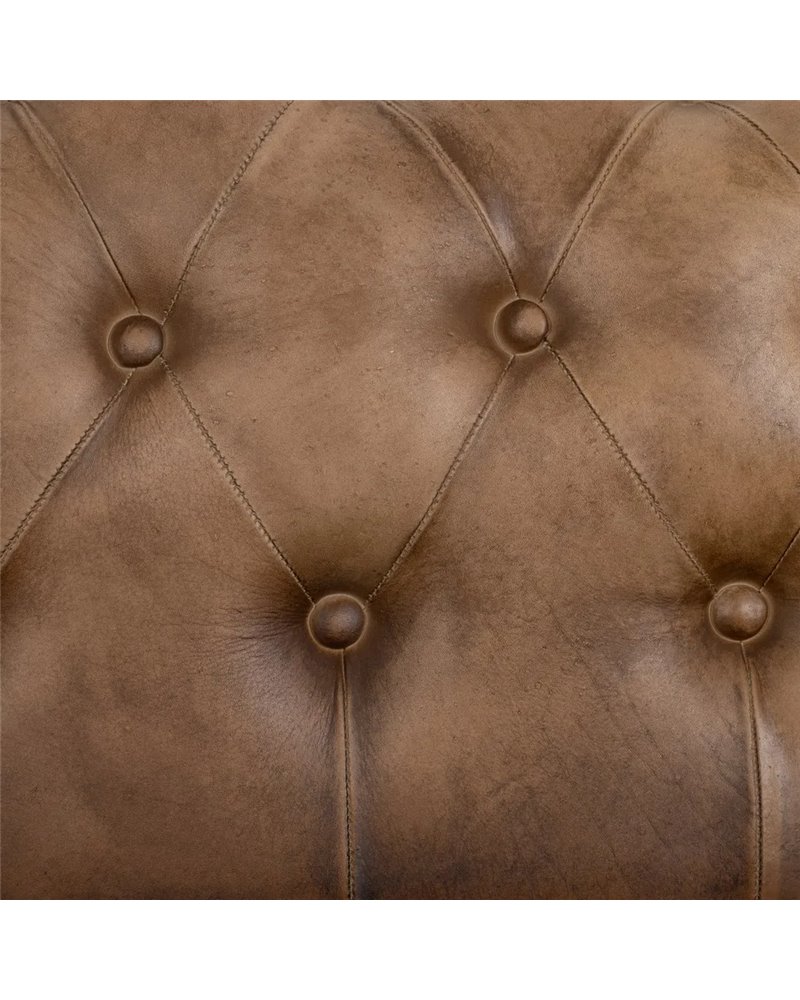 SOFÁ 3 PLAZAS MARRÓN PIEL SALÓN 206 X 85 X 74 CM REF.606276