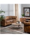 SOFÁ 3 PLAZAS MARRÓN PIEL SALÓN 206 X 85 X 74 CM REF.606276