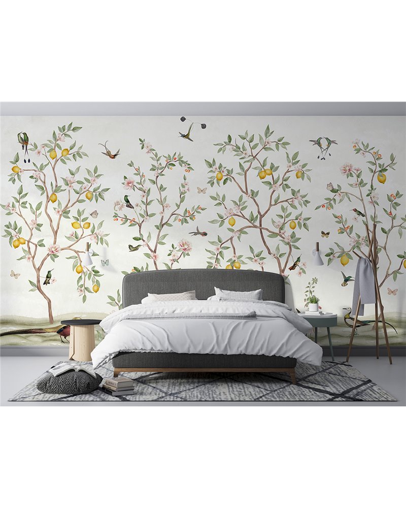 Lemon Tree Chinoiserie - White