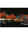 Colagem de paisagem Preto M5007-3