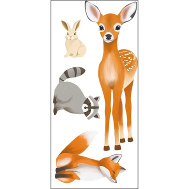 Decor Pre Encolle Animaux De La Foret Marron 105873020