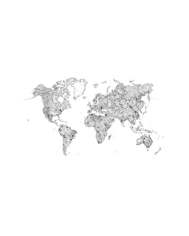 World Map Black 630-09