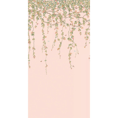 Hummingbirds Flora Tangerine & Olive On Blush 124-2009