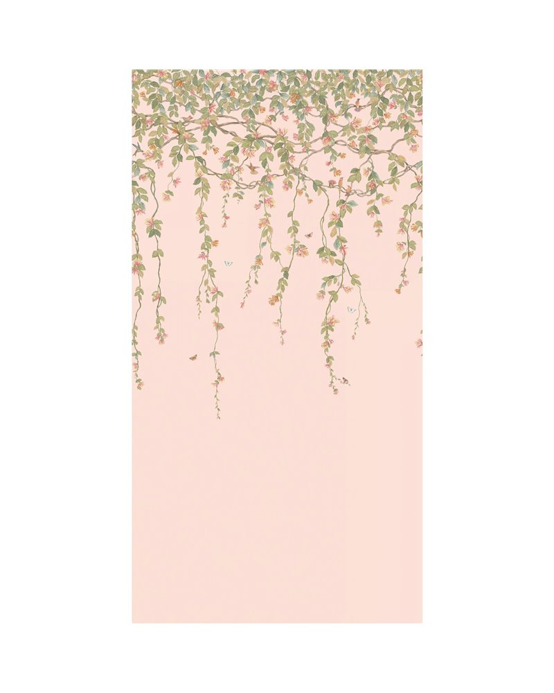 Hummingbirds Flora Tangerine & Olive On Blush 124-2009 Hummingbirds Flora Tangerine & Olive On Blush 124-2009