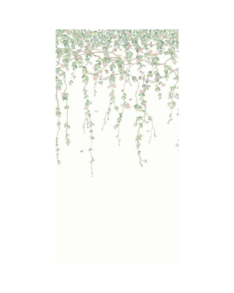 Hummingbirds Flora Blush Sage & Mulberry On Cream 124-2008 Hummingbirds Flora Blush Sage & Mulberry On Cream 124-2008