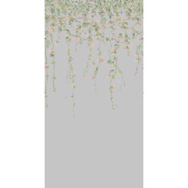Hummingbirds Flora Rose & Olive On Grey 124-2010
