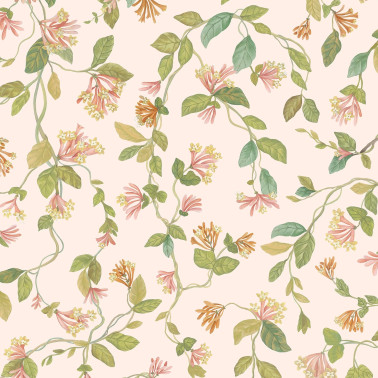 Flora Tangerine & Olive On Blush 124-3016