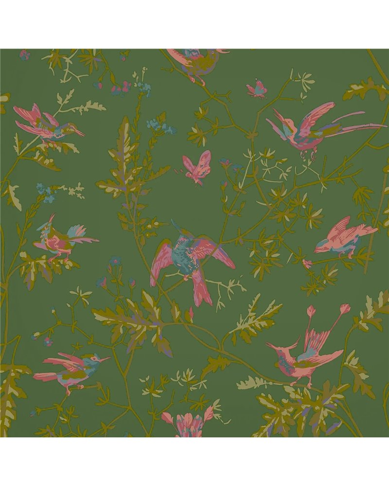 Hummingbirds Fuchsia On Racing Green 124-1005 Hummingbirds Fuchsia On Racing Green 124-1005