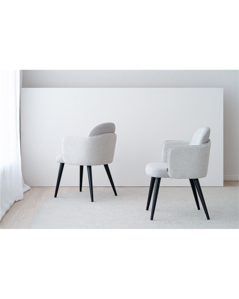 SET 2 SILLAS COMEDOR CON BRAZOS.GRIS.