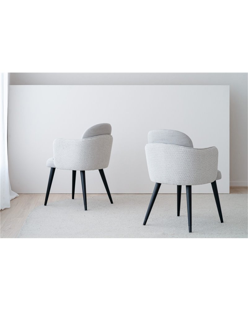 SET 2 SILLAS COMEDOR CON BRAZOS.GRIS.