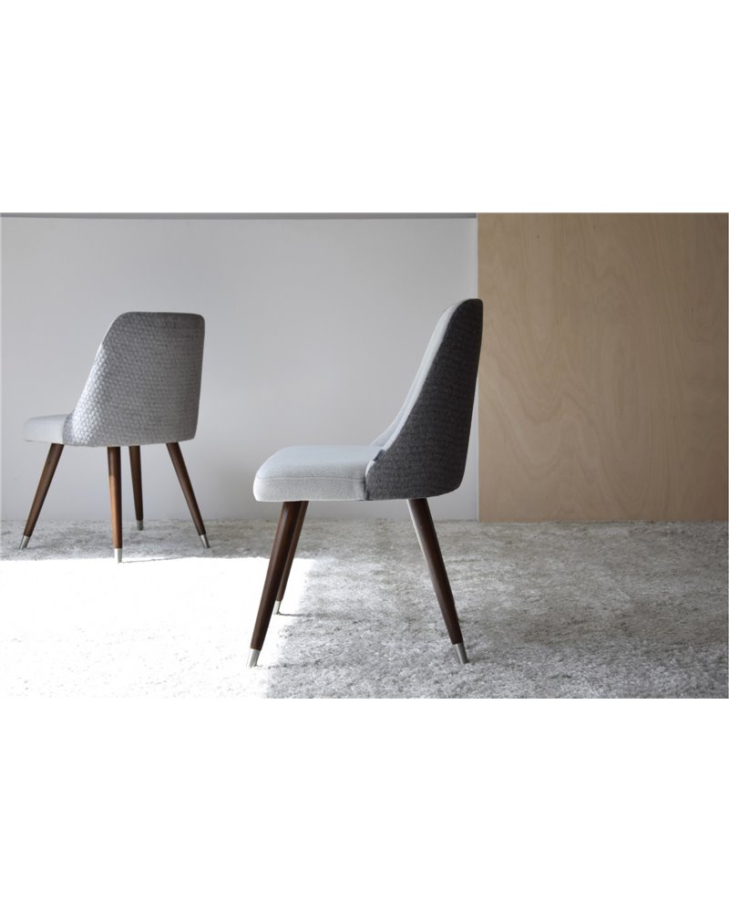 SET 2 SILLAS COMEDOR EN GRIS. MADERA