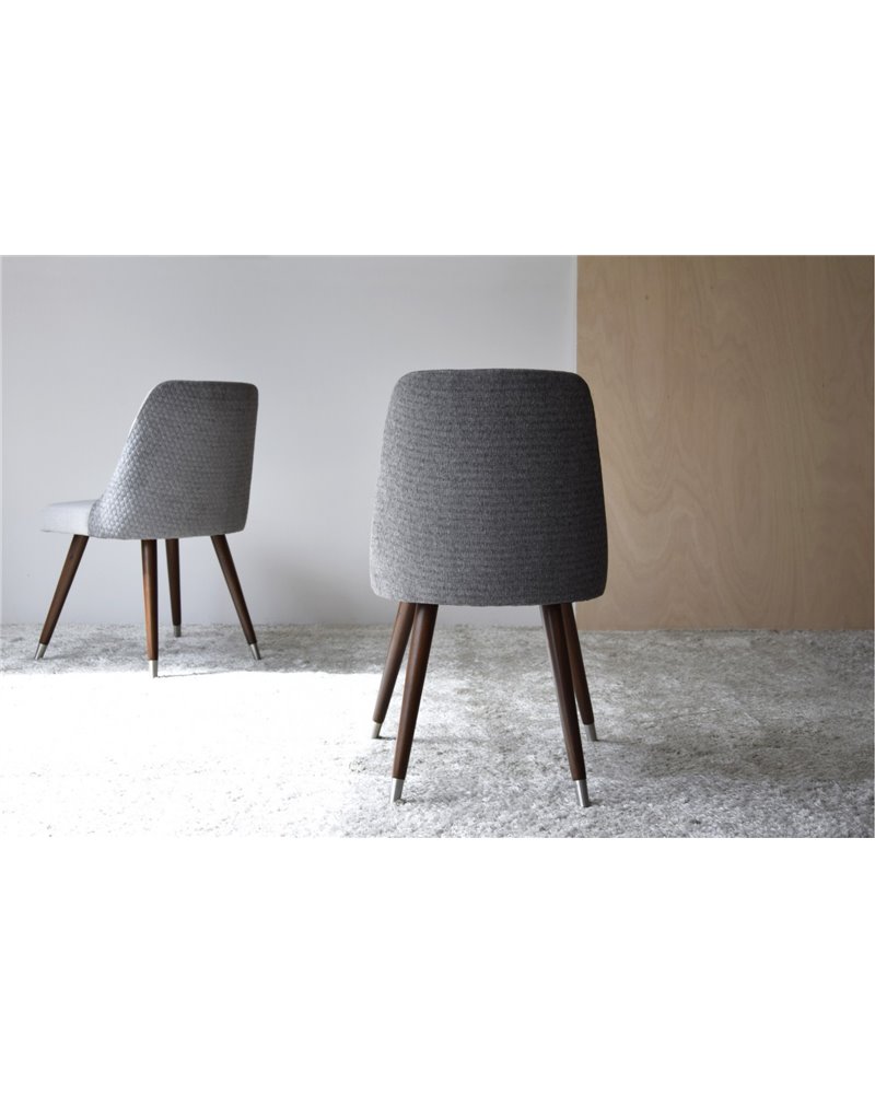 SET 2 SILLAS COMEDOR EN GRIS. MADERA