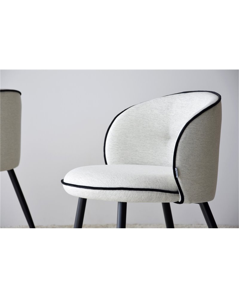 SET 2 SILLAS COMEDOR BEIGE Y NEGRO