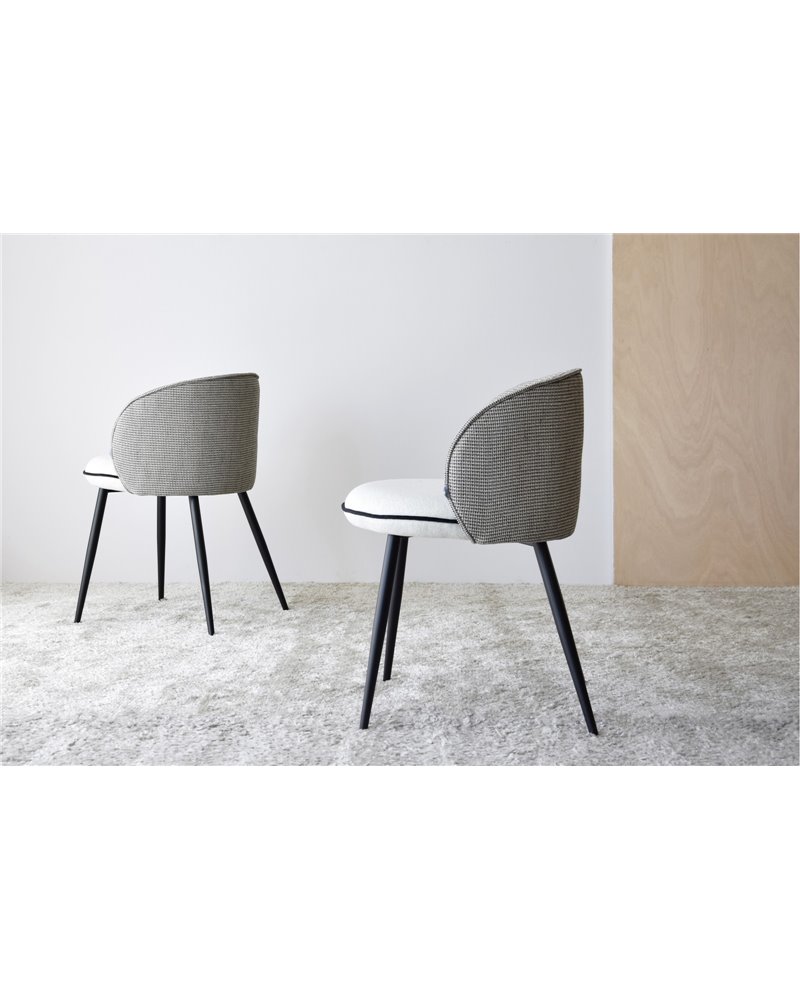 SET 2 SILLAS COMEDOR.PATRÓN NEGRO BEIGE