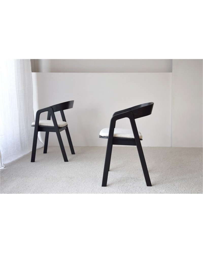 SET 2 SILLAS NOA.MADERA. NEGRO BEIGE