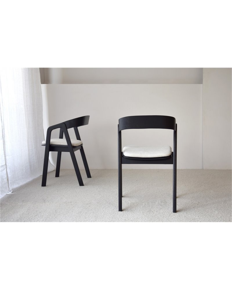 SET 2 SILLAS NOA.MADERA. NEGRO BEIGE