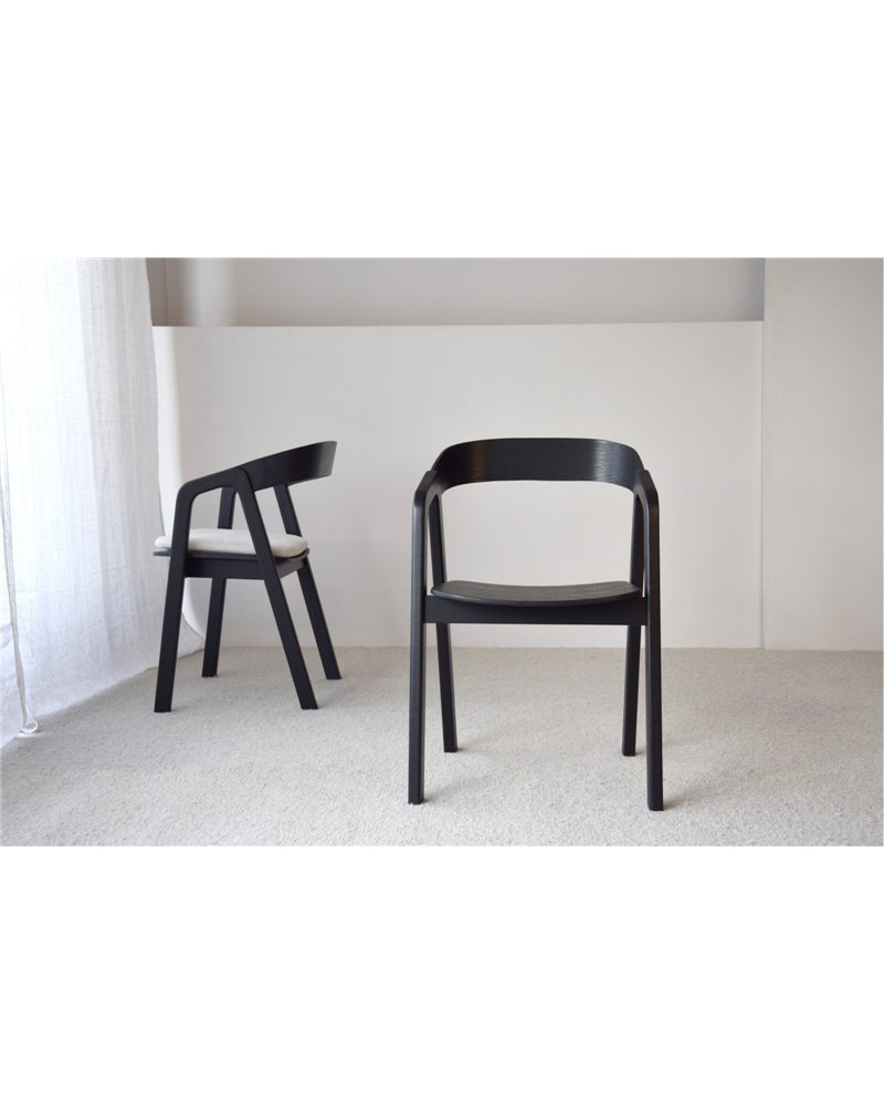 SET 2 SILLAS NOA.MADERA. NEGRO BEIGE