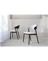 SET 2 SILLAS LEA. MADERA.NEGRO BEIGE