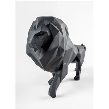 Skulptur Löwe. Mattschwarz