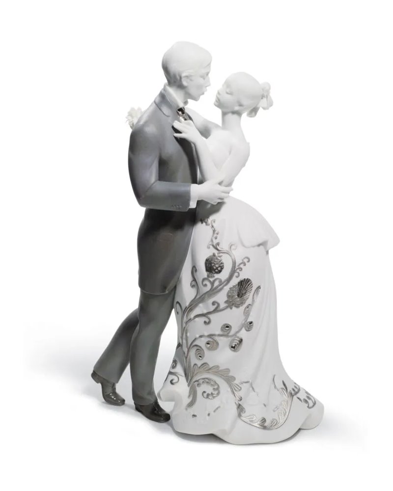 Figura pareja El vals de los novios. Lustre plata Figura pareja El vals de los novios. Lustre plata