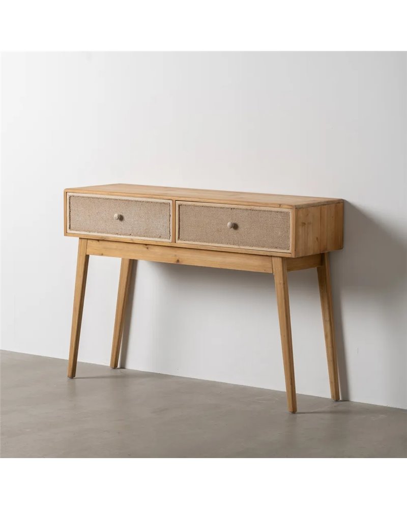 CONSOLA NATURAL DM-MADERA 115 X 37 X 80 CM CONSOLA NATURAL DM-MADERA 115 X 37 X 80 CM