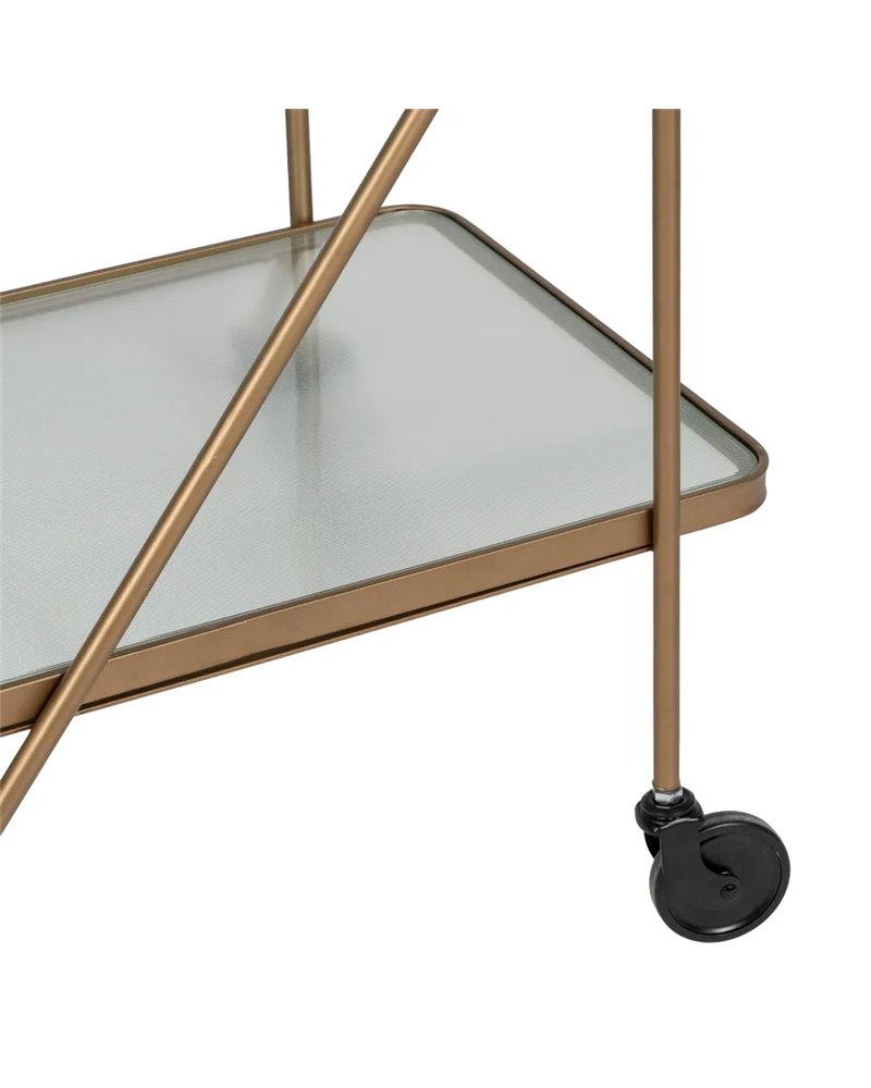 CAMARERA RUEDAS ORO METAL-CRISTAL 61 X 40 X 70 CM