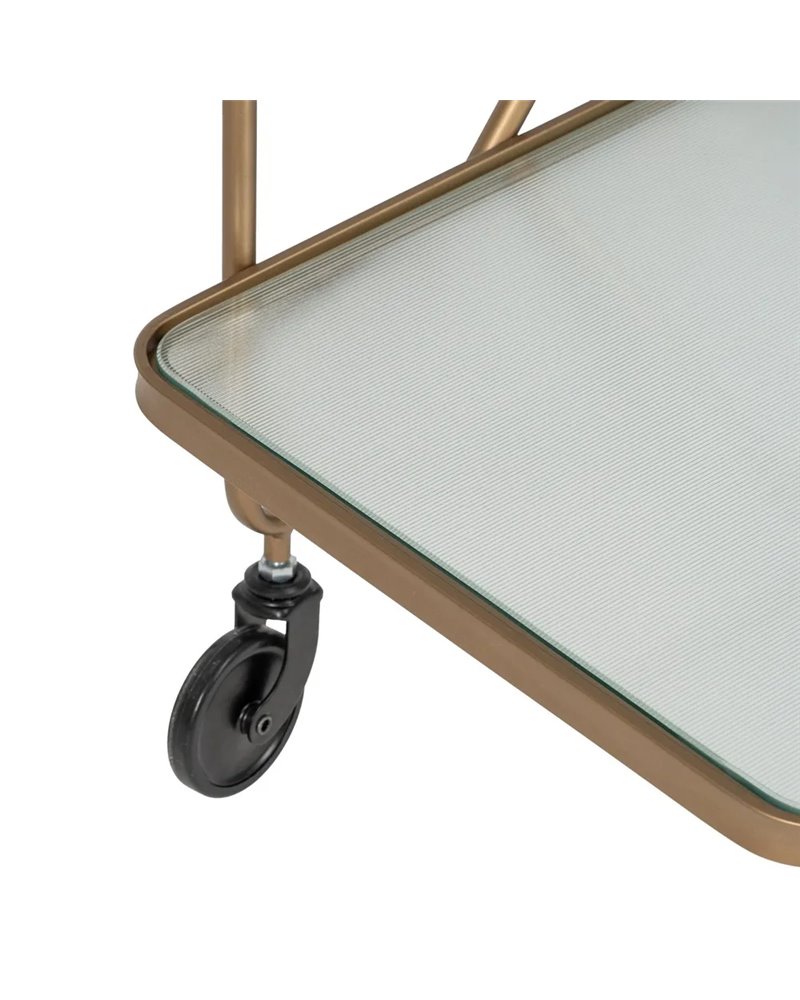 CAMARERA RUEDAS ORO METAL-CRISTAL 61 X 40 X 70 CM