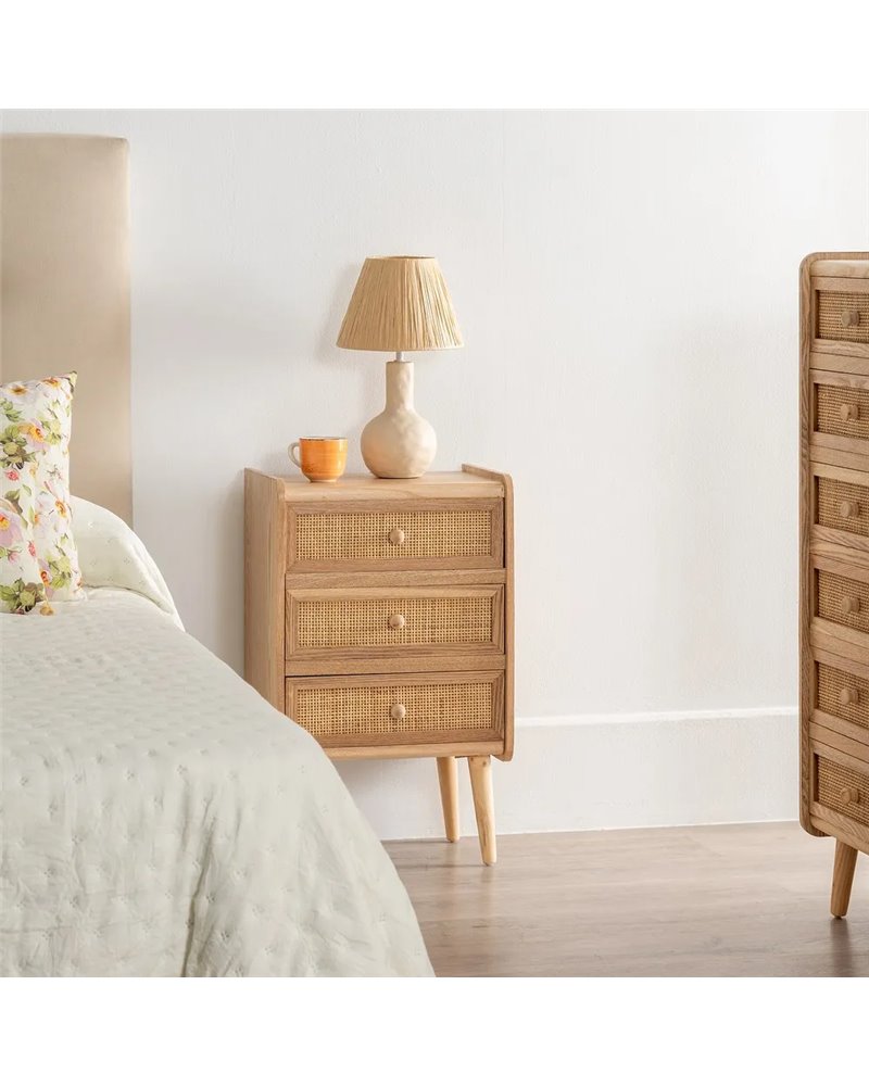 MESITA NATURAL MADERA PAULONIA/DM 40 X 30 X 66 CM