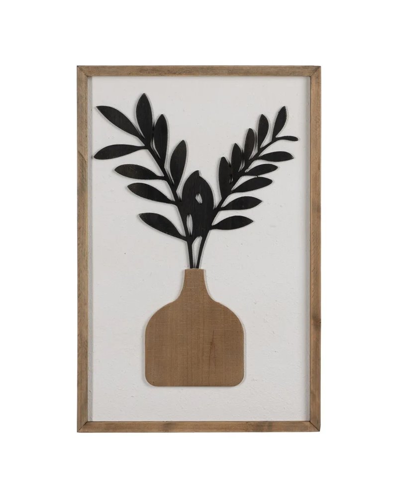 CUADRO JARRÓN 2/M DM-MADERA DECORACIÓN 40 X 2 X 60 CM