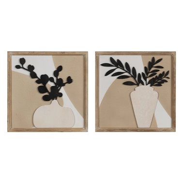 CUADRO JARRÓN 2/M DM-MADERA DECORACIÓN 40 X 2 X 40 CM