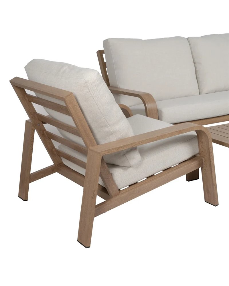 CONJUNTO JARDÍN NATURAL-BEIGE ALUMINIO 1 CM