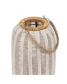 FAROL PORTAVELAS NATURAL-BEIGE BAMBÚ 20 X 20 X 33 CM