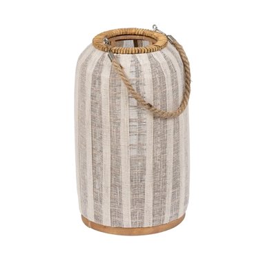 FAROL PORTAVELAS NATURAL-BEIGE BAMBÚ 22 X 22 X 38 CM