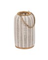 FAROL PORTAVELAS NATURAL-BEIGE BAMBÚ 22 X 22 X 38 CM