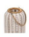 FAROL PORTAVELAS NATURAL-BEIGE BAMBÚ 22 X 22 X 38 CM