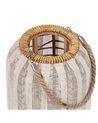 FAROL PORTAVELAS NATURAL-BEIGE BAMBÚ 22 X 22 X 38 CM