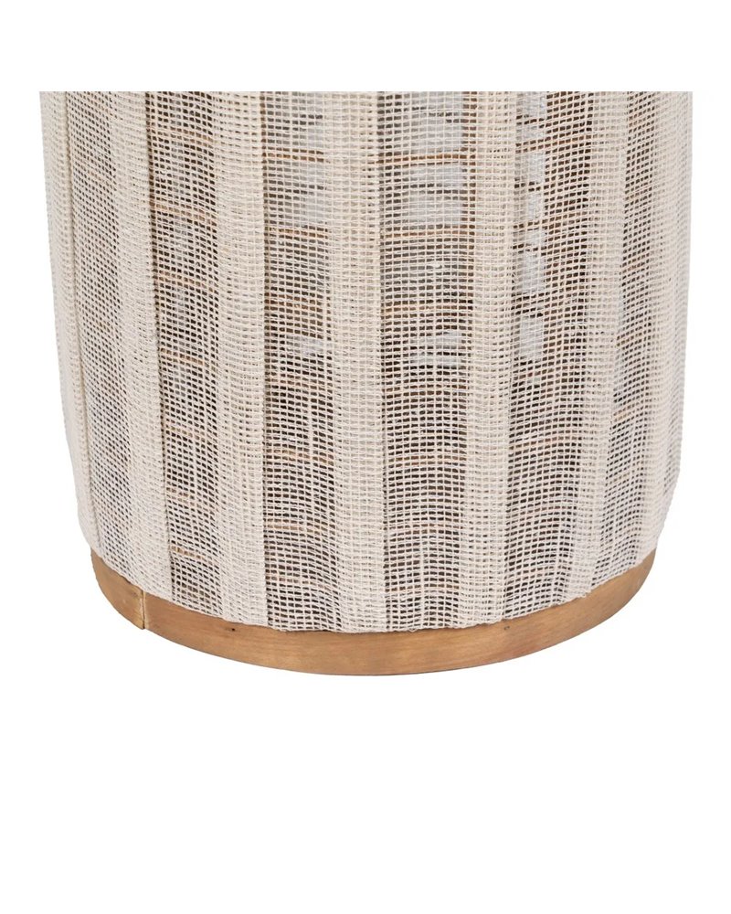 FAROL PORTAVELAS NATURAL-BEIGE BAMBÚ 22 X 22 X 38 CM